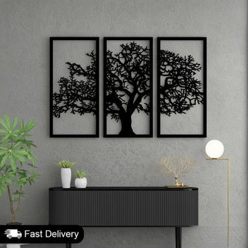 3 Frame Tree Wooden Panels For Wall Decor