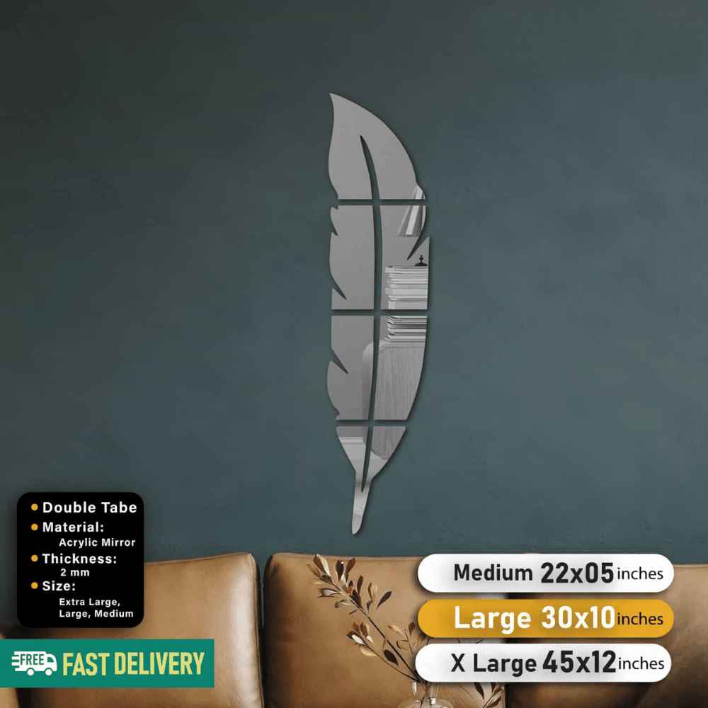 Golden, Silver and Black Acrylic Leaf For Wall Decor