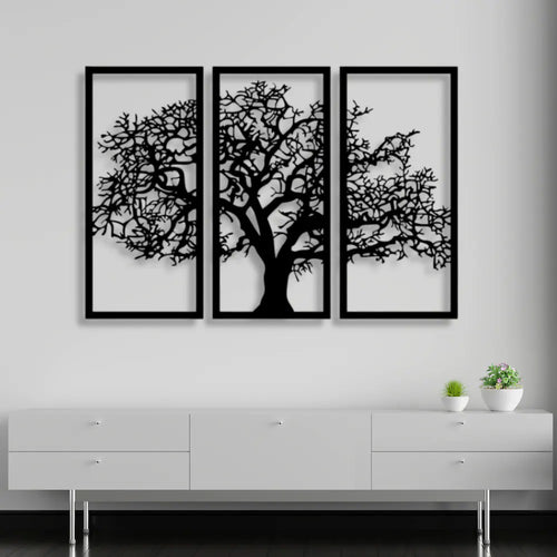 3 Frame Tree Wooden Panels For Wall Decor